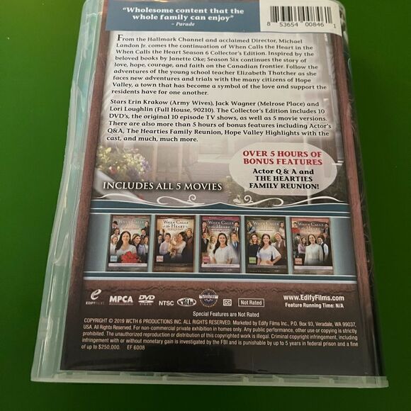 When Calls the Heart - Season 6 Collector's Edition Boxset - Edify Films 10 DVD - Picture 2 of 4